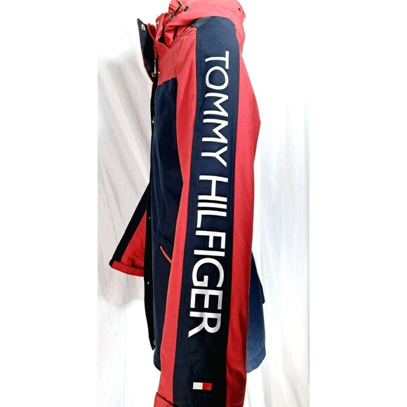 Tommy Hilfiger Women's 3 in 1 Systems Hooded Jacket Size Small Red Navy Blue - Picture 4 of 16
